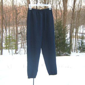 Navy Lined Wind Winter Zipper Ankle Outdoor Hiking Pants with Pockets M/L